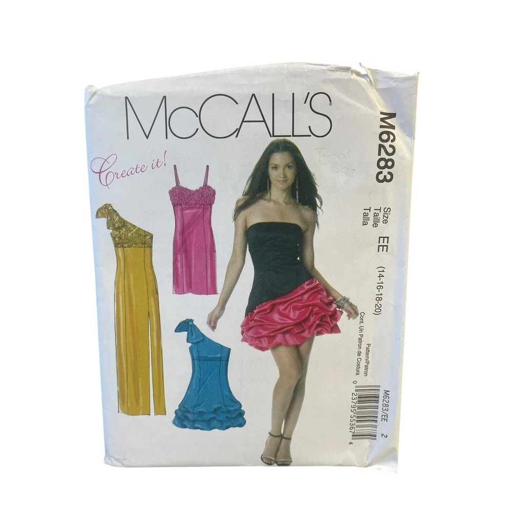 McCALL'S M6283 Misses' Lined Dresses Size 14-20 Fashion‎ Pattern UNCUT